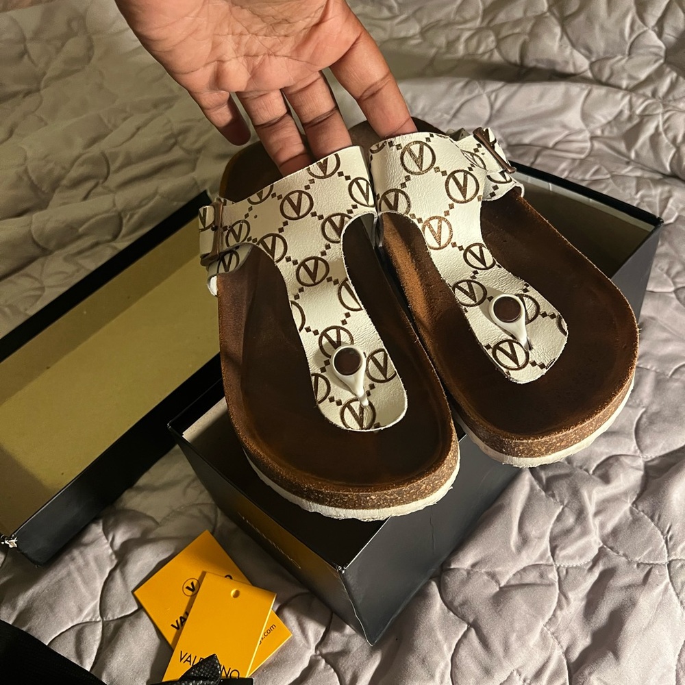 Valentino White Birkie Toe Sandals